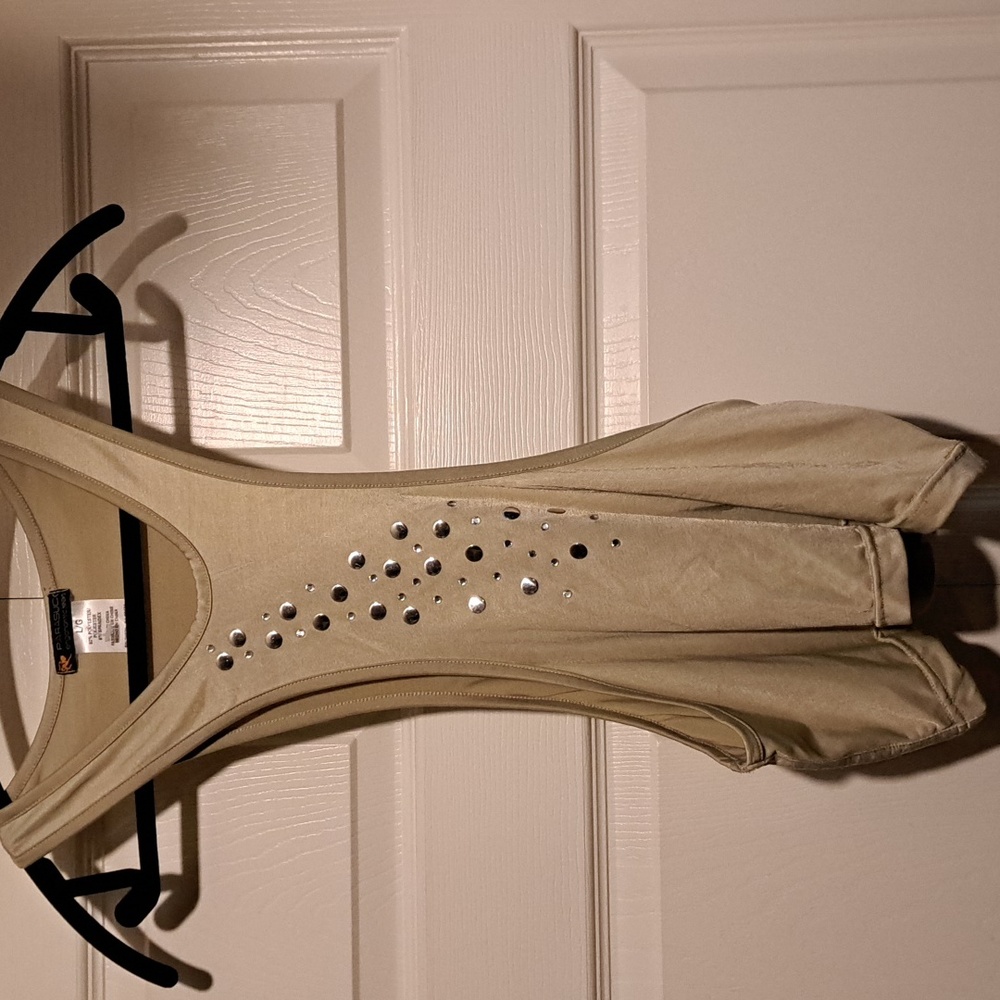 Parasuco Beige Tank Top with Silver Accents